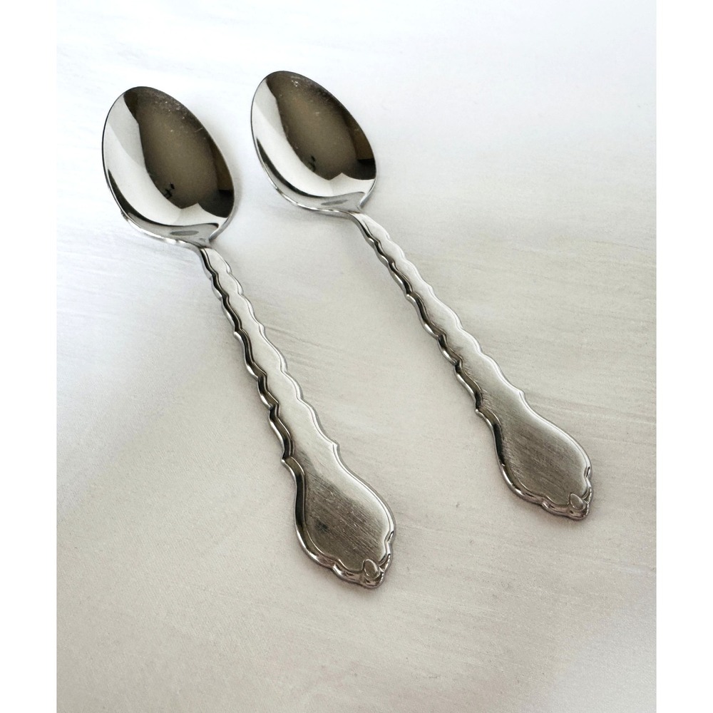 Oneida Community Stainless CELLO Lot of 2 Teaspoons Burnished